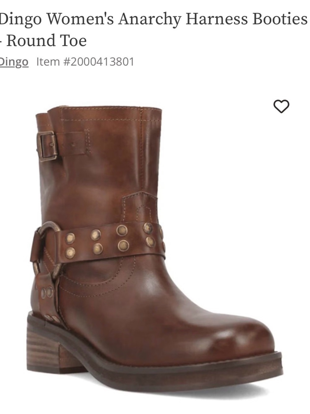 Dingo Brown Harness Studded Ankle Booties size 8.5 NEW